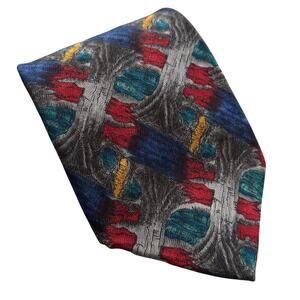 J. Garcia Collector's Edition 100% Silk Banyan Tree Abstract Colorful Tie